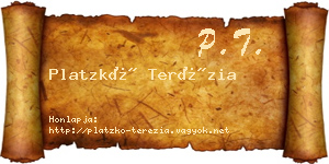 Platzkó Terézia névjegykártya